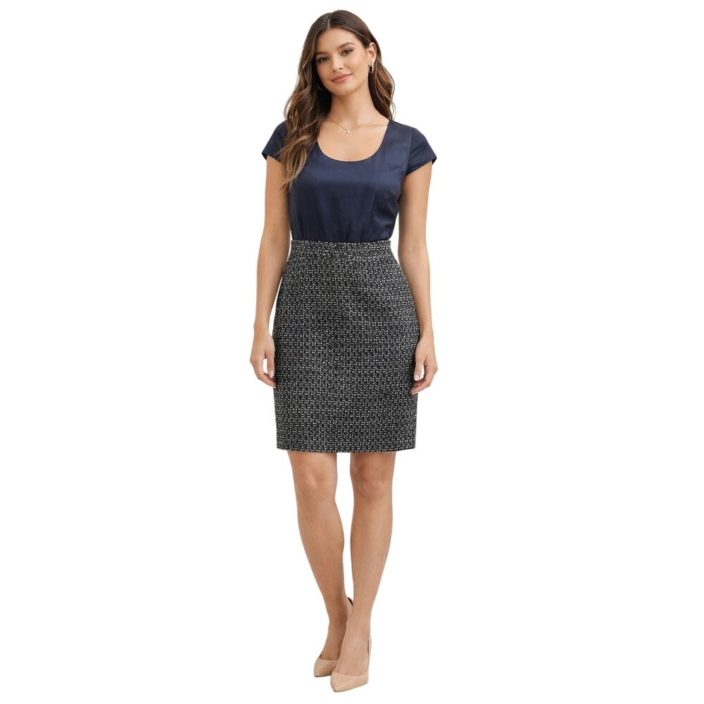 J.Crew Navy Silk & Wool Blend Tweed Mini Dress – Size 4